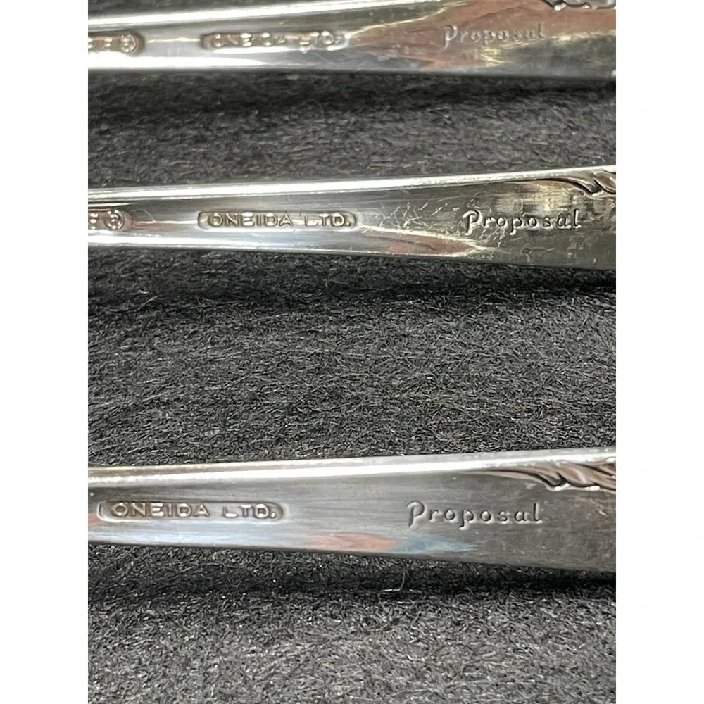 Vintage 1960s Rogers Oneida Proposal 1881 Silverplated Salad Dessert Forks Set 4